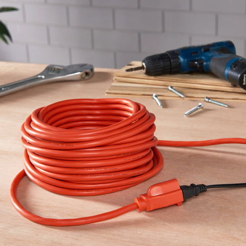 Image of 3 Prong Orange Single Outlet Outdoor Extension Cord
