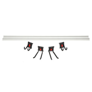Quick Release 5-piece Snap Rail Kit Garage Organizer System